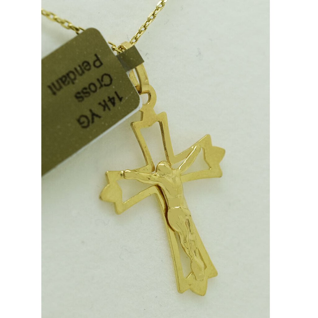 Crucifix Pendant Necklace 14k Yellow Gold